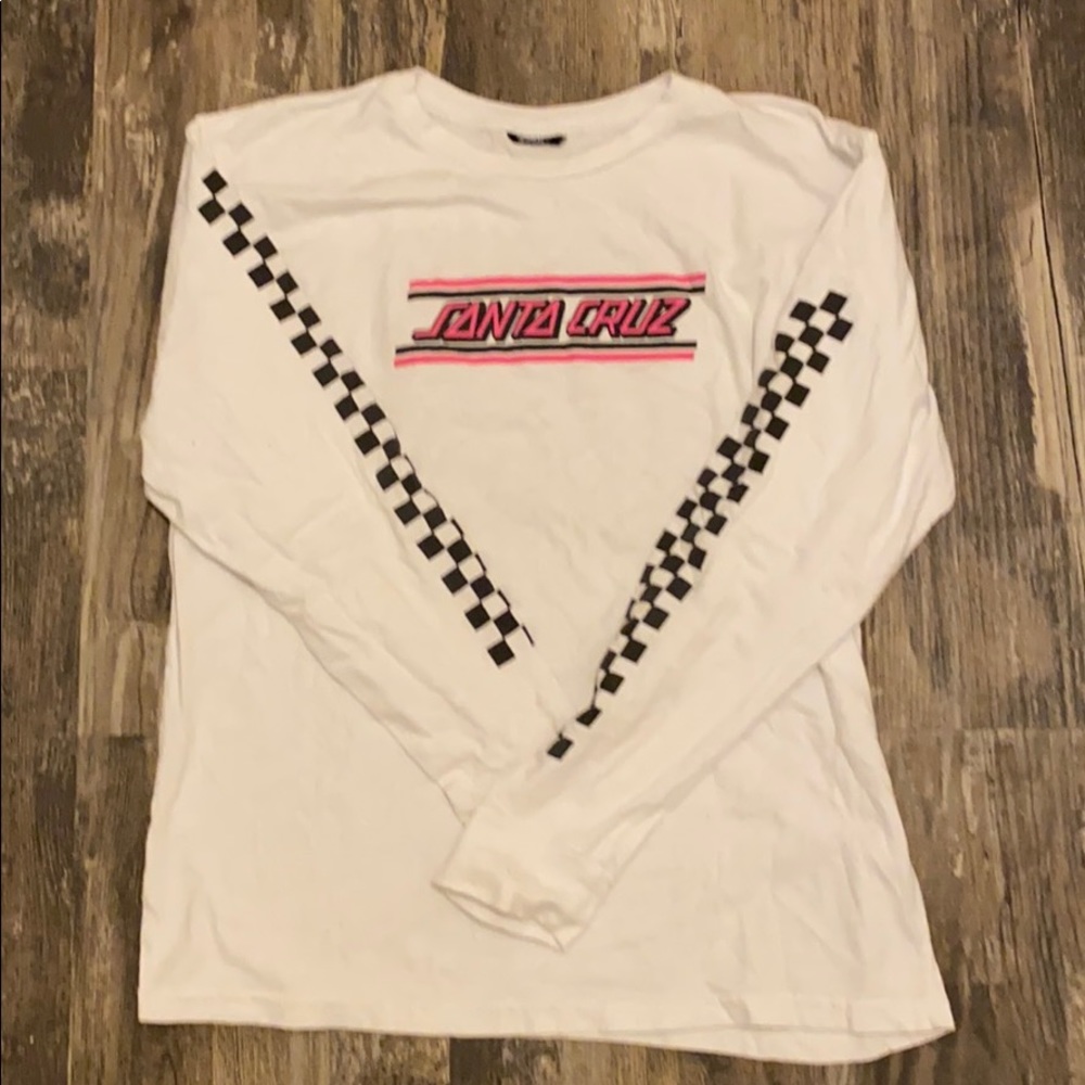 Santa Cruz pink and black long sleeve checkered